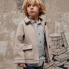 Wool effect coat with zip and flap pockets 'B&S' for boys, beige
