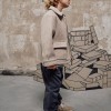 Wool effect coat with zip and flap pockets 'B&S' for boys, beige
