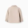 Wool effect coat with zip and flap pockets 'B&S' for boys, beige