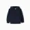 Hooded fleece jacket with pockets for boys, dark blue