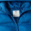 Hooded thermal quilted jacket with pockets for boys, blue
