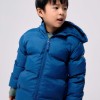 Hooded thermal quilted jacket with pockets for boys, blue