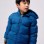 Hooded thermal quilted jacket with pockets for boys, blue