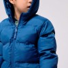Hooded thermal quilted jacket with pockets for boys, blue