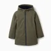 Boys' Dark Green Rubber Parka