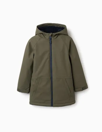 Boys' Dark Green Rubber Parka