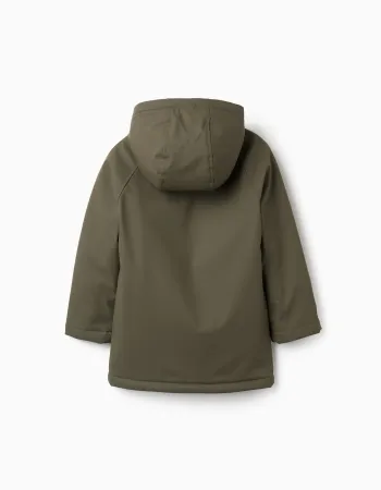 Boys' Dark Green Rubber Parka