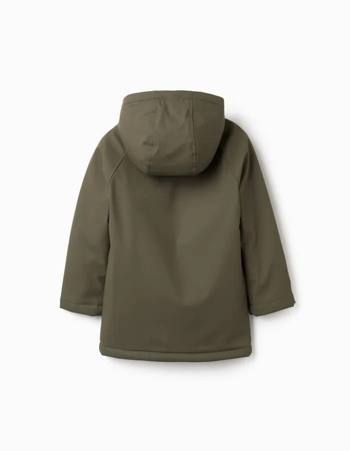 Boys' Dark Green Rubber Parka