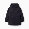 3-in-1 padded parka with hood for boys, navy blue/dark green