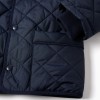 Quilted jacket with detachable hood for children, navy blue