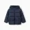 Hooded puffer jacket with polar fleece lining for boys, navy blue