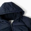 Hooded puffer jacket with polar fleece lining for boys, navy blue