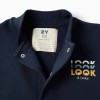 Brushed bomber jacket with print for boys, navy blue/white/yellow