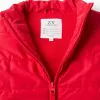 Puffer vest with polar fleece lining and pockets for boys, red