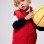 Puffer vest with polar fleece lining and pockets for boys, red