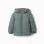 Hooded puffer jacket with fleece lining for boys, dark green