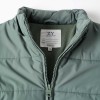 Hooded puffer jacket with fleece lining for boys, dark green