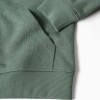 Cotton hooded jacket with ZY bouclé embroidery for boys, dark green