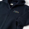 Brushed hooded jacket with Art of Looking print for boys, navy blue