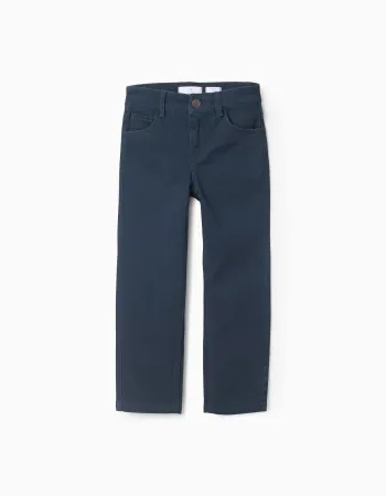 Twill Trousers for Boys 'Slim Fit', Dark Blue