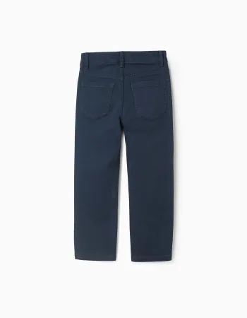 Twill Trousers for Boys 'Slim Fit', Dark Blue
