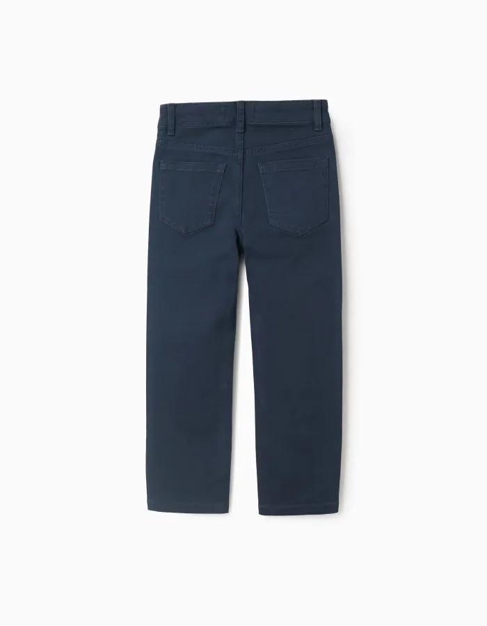 Twill Trousers for Boys 'Slim Fit', Dark Blue