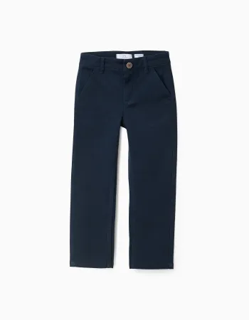 Twill Chino Trousers for Boys 'Slim Fit', Dark Blue