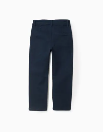 Twill Chino Trousers for Boys 'Slim Fit', Dark Blue