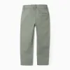 Twill Chino Trousers for Boys 'Slim Fit', Green