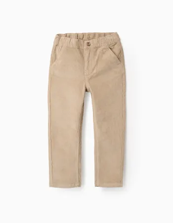Corduroy Chino Trousers for Boys 'Straight Fit', Beige