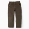 Corduroy Chino Trousers for Boys 'Straight Fit', Dark Green