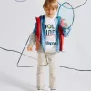 Twill Cargo Trousers for Boys, Beige