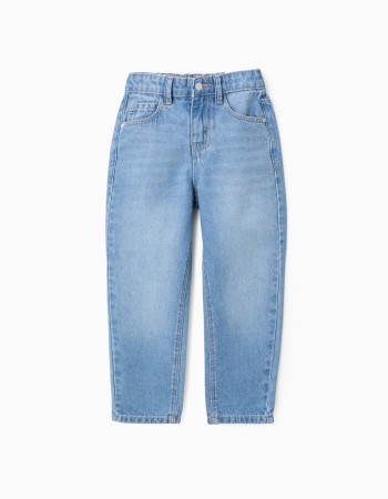 Cotton Denim Trousers for Boys 'Baggy Fit', Blue