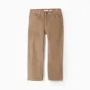 Corduroy trousers 'slim fit' for boys, dark beige