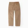 Corduroy trousers 'slim fit' for boys, dark beige