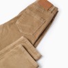Corduroy trousers 'slim fit' for boys, dark beige