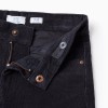 Corduroy trousers 'slim fit' for boys, dark blue
