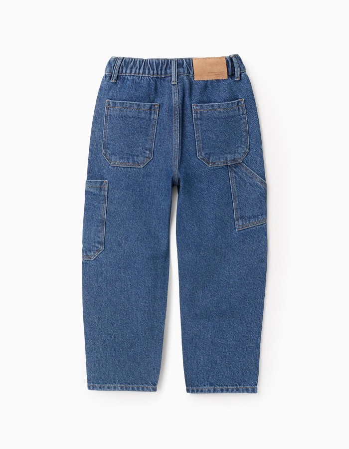 Cargo Jeans in Cotton for Boys 'Baggy Fit', Blue