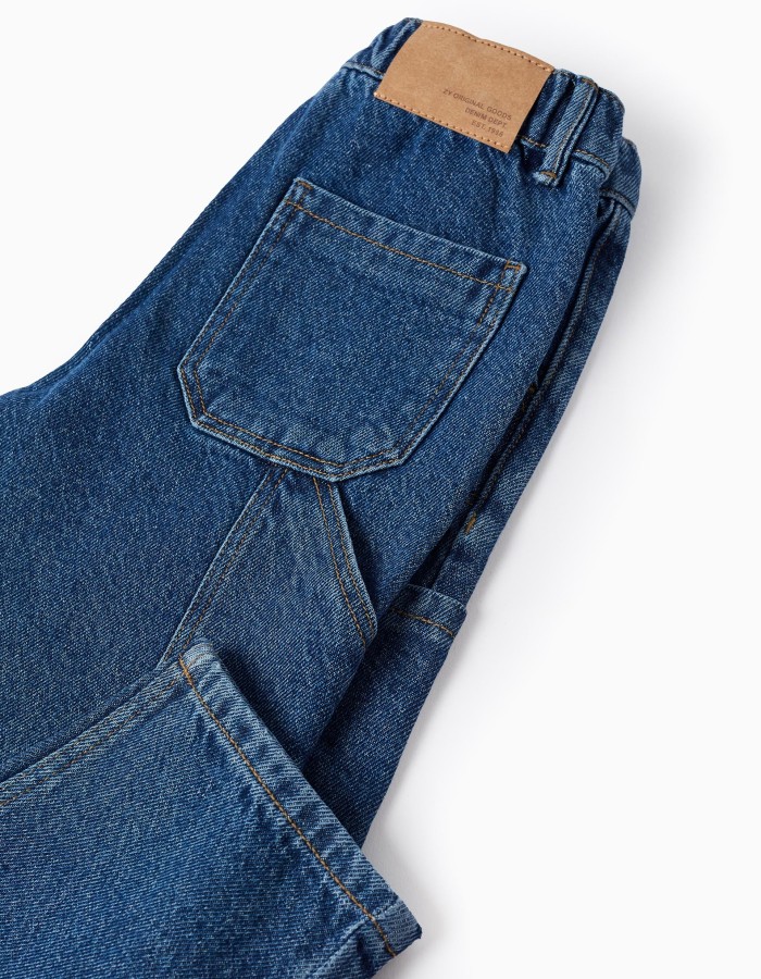 Cargo Jeans in Cotton for Boys 'Baggy Fit', Blue