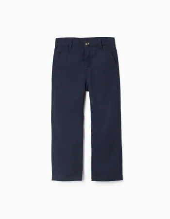 Slim twill chino trousers You&Me for boys, dark blue