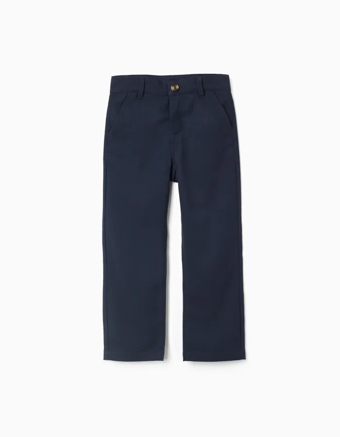 Slim twill chino trousers You&Me for boys, dark blue