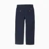 Slim twill chino trousers You&Me for boys, dark blue