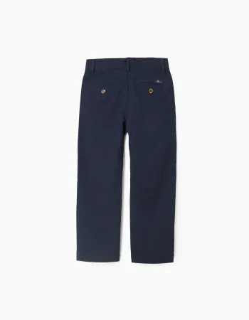 Slim twill chino trousers You&Me for boys, dark blue