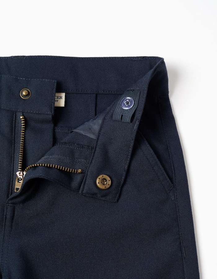 Slim twill chino trousers You&Me for boys, dark blue
