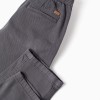 Baggy twill chino trousers B&S for boys, dark grey