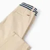 Pants cotton, front button, slant pockets, striped tape