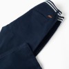 Slim fit twill chino trousers with striped tape for boys, dark blue