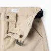 Slim fit twill chino trousers with belt for boys, light beige