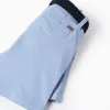 Twill midi shorts with belt for baby boys, light blue