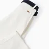 Slim fit twill chino trousers with belt for boys, white